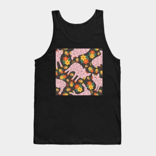 Piglets in Floral Puddle Tank Top